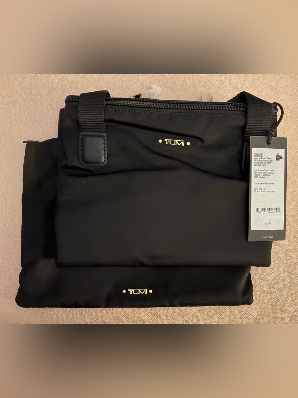 Tumi Black Nylon Tote